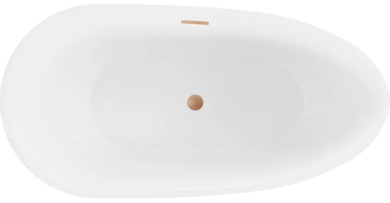 Mexen Eos, szabadon álló kád 170 x 75 cm, fehér-fekete, réz túlfolyó, 52471707575-65