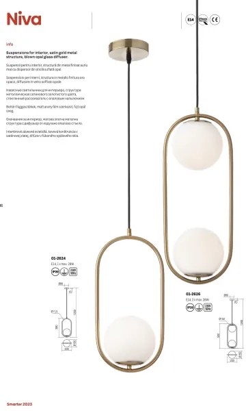 Redo 01-2627 - Csillár zsinóron NIVA 3xE14/28W/230V