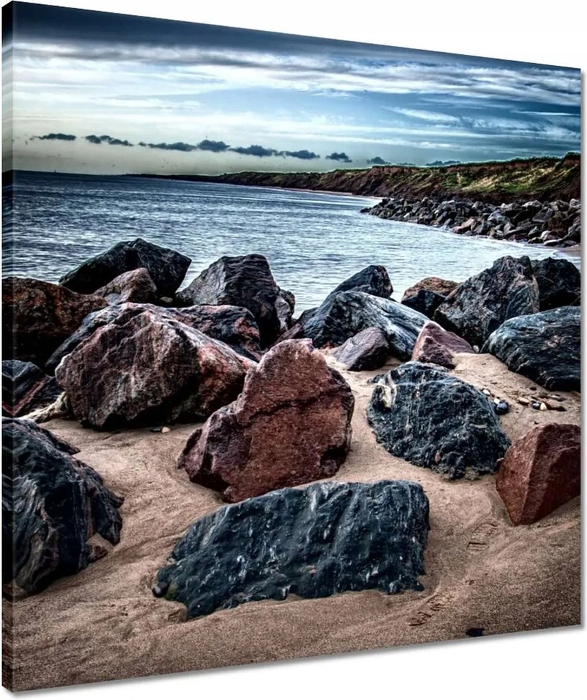 Vászonkép 50x50 Tengerpart kövekkel