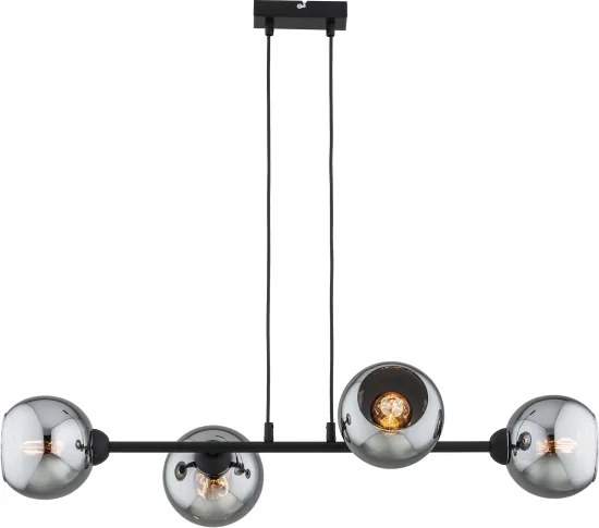 Brilagi - Kábeles csillár DIOR 4xE27/60W/230V fekete/füstszürke