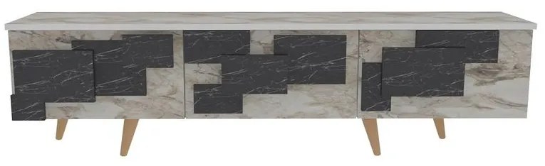 TV szekrény 3 D - White, Marble