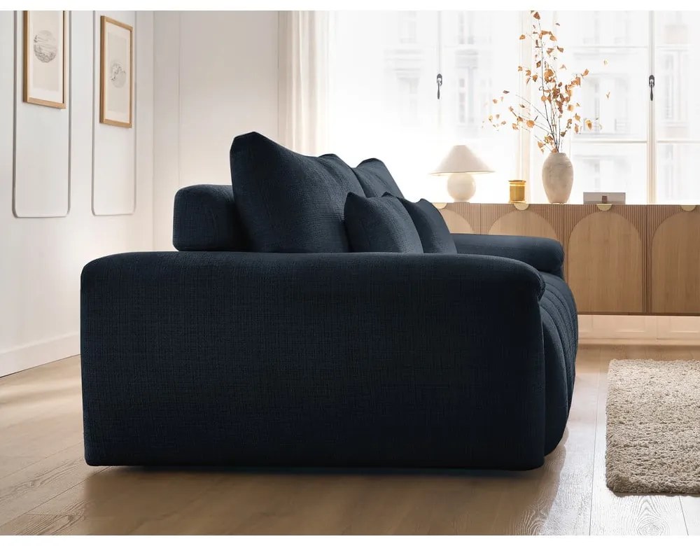 Sötétkék zsenília kanapé 264 cm Ivane – Bobochic Paris
