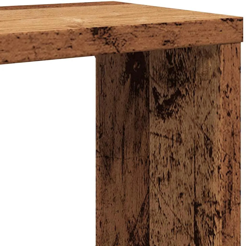 2 db antik fa színű szerelt fa fali kockapolc 60 x 15 x 23 cm