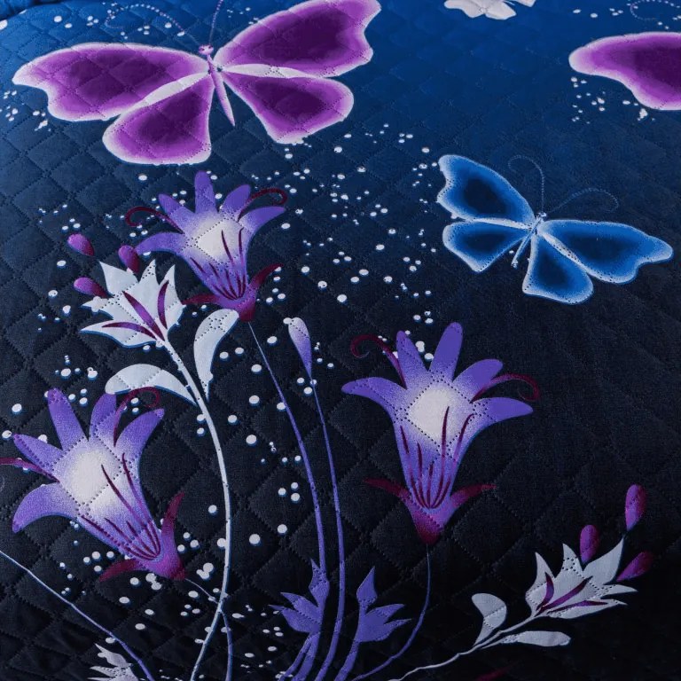 Ágytakaró VIOLET BUTTERFLY, sötétkék Méret: 170 x 210 cm