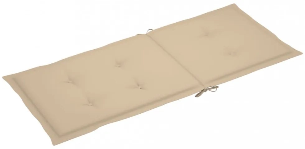 4 db bézs szövet kerti magas háttámlájú székpárna 120x50x3 cm