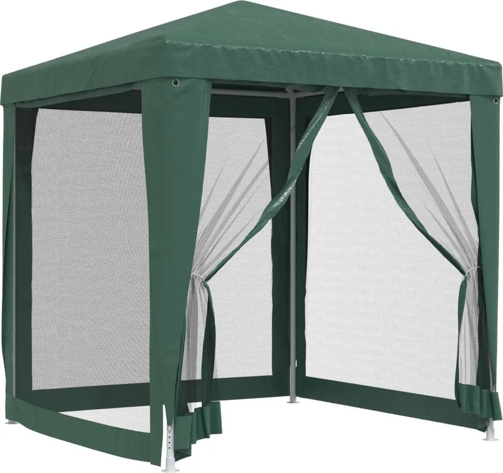 vidaXL zöld HDPE rendezvénysátor 4 hálós oldalfallal 2 x 2 m