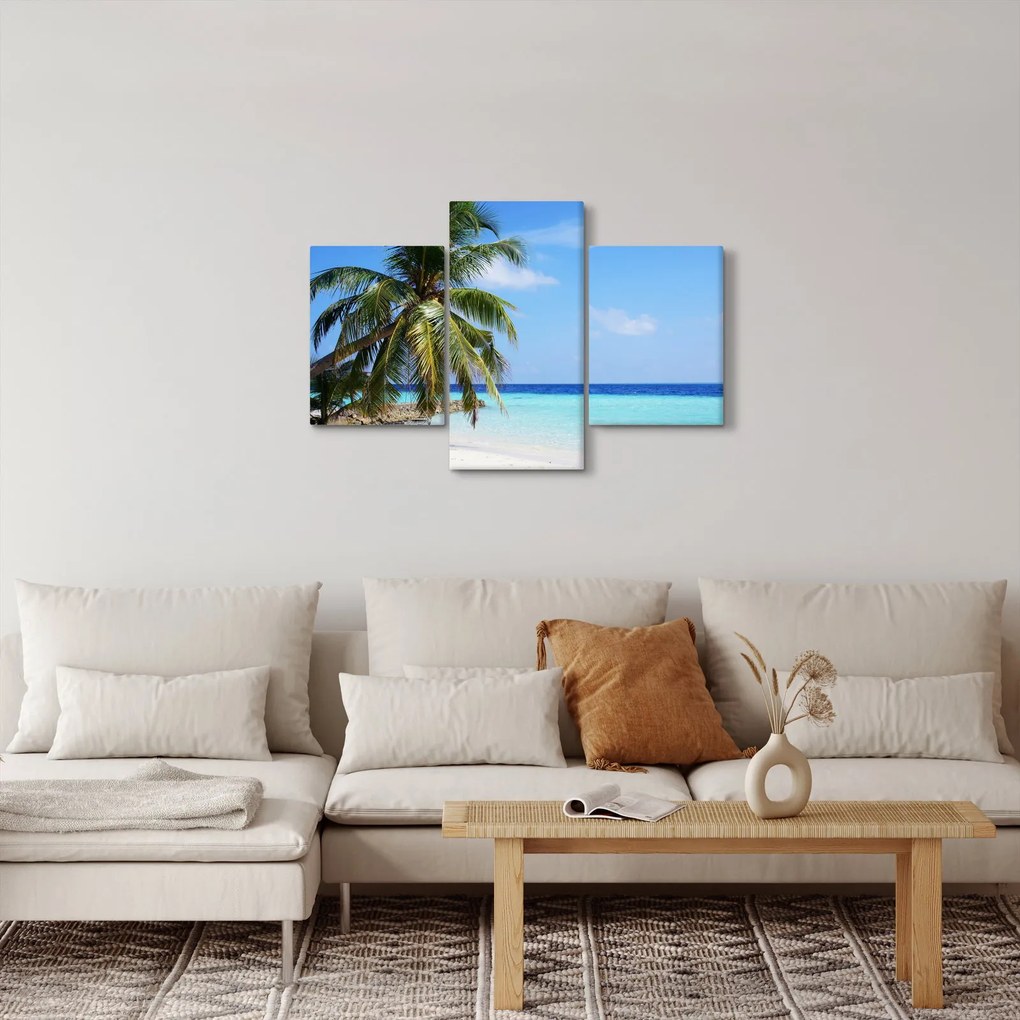 Pálmafák a strandon képe (90x60 cm)