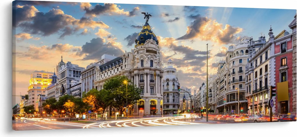 Kép - Calle Gran Vía, Madrid, Spanyolország (120x50 cm)