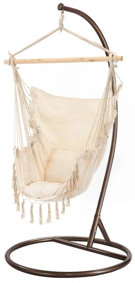 Puerto függőszék állvánnyal bézs-barna