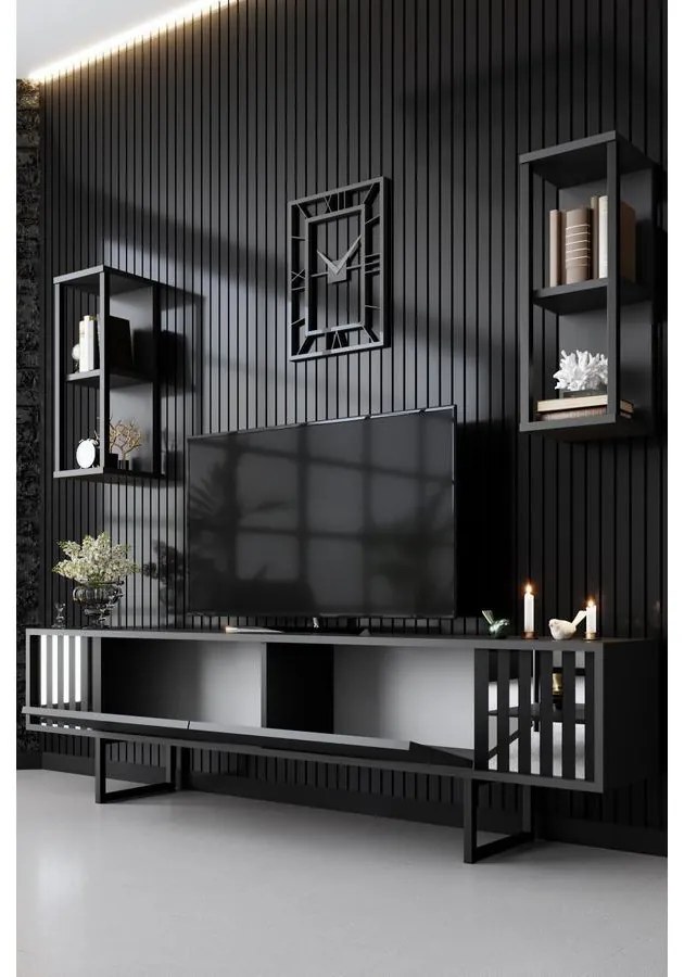 TV szekrény Chrome Line - Anthracite, Black