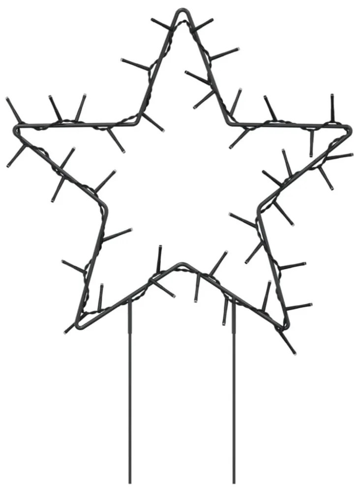 karácsonyi csillag fénydekoráció 3 cövekkel 50 LED 29 cm