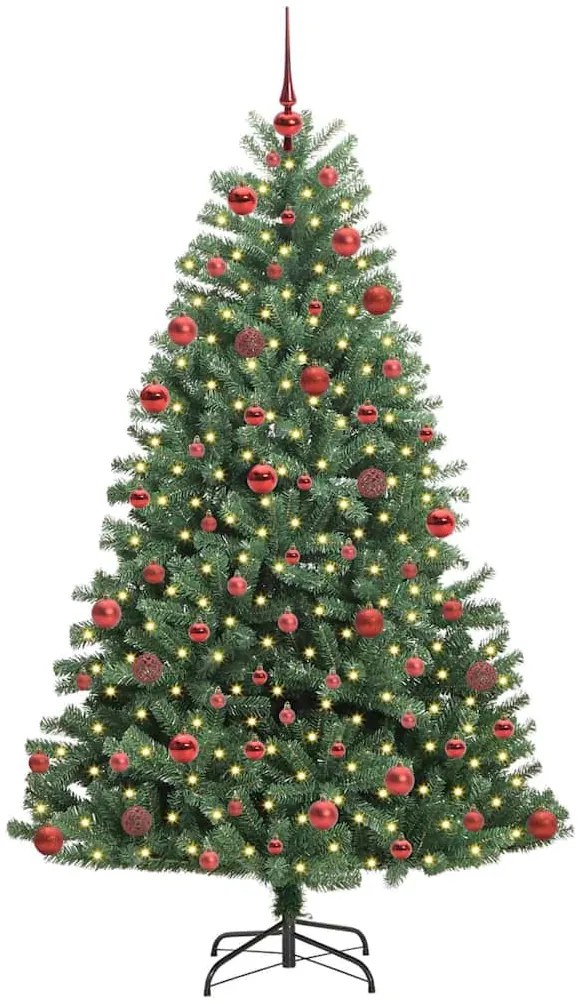 Műanyag Hajtogatós Karácsonyfa Zöld 180 cm PVC és fém