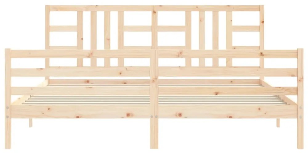 tömör fa ágykeret fejtámlával 200 x 200 cm
