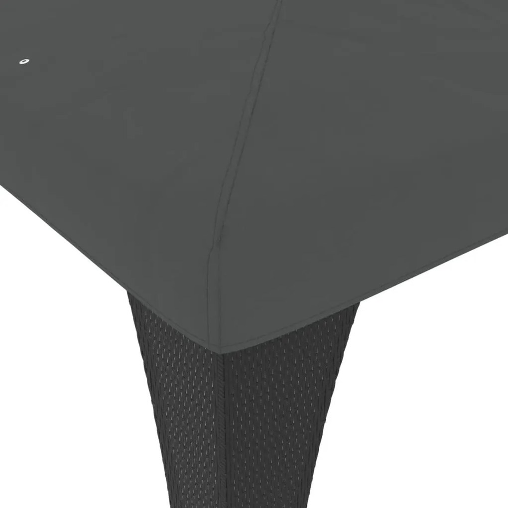 antracitszürke acél dupla tetős pavilon 2,98 x 2,98 m