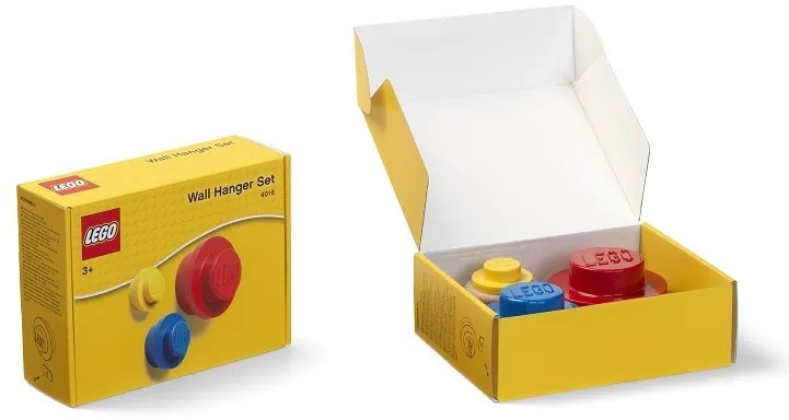 Věšák na zeď, 3 ks, více variant - LEGO szín: fehér, világoskék, rózsaszín