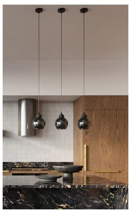 Fekete függőlámpa ø 15 cm Grande – Sollux