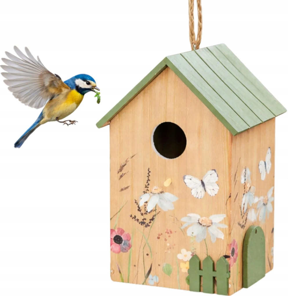 Dekoratív madárfészek 14,5 × 10 × 21,5 cm – virágmintás