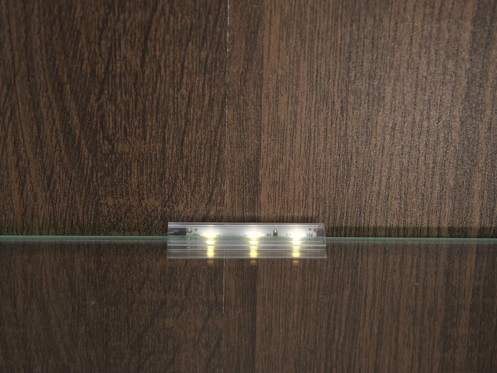 Franciaágy 160 cm Indie 19 (LED világítással) (ágyráccsal) (sötét kőris). 1057806