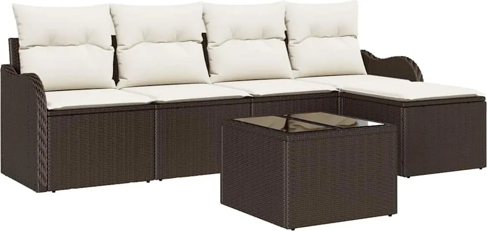 vidaXL Kerti Kanapé Szett tárolóval 6 pcs Szürke polirattan