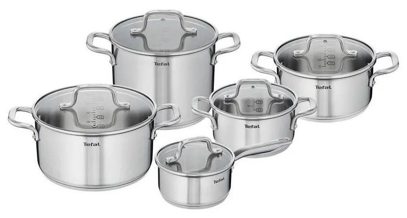 Tefal - Lábaskészlet 10 db VIRTUOSO rozsdamentes