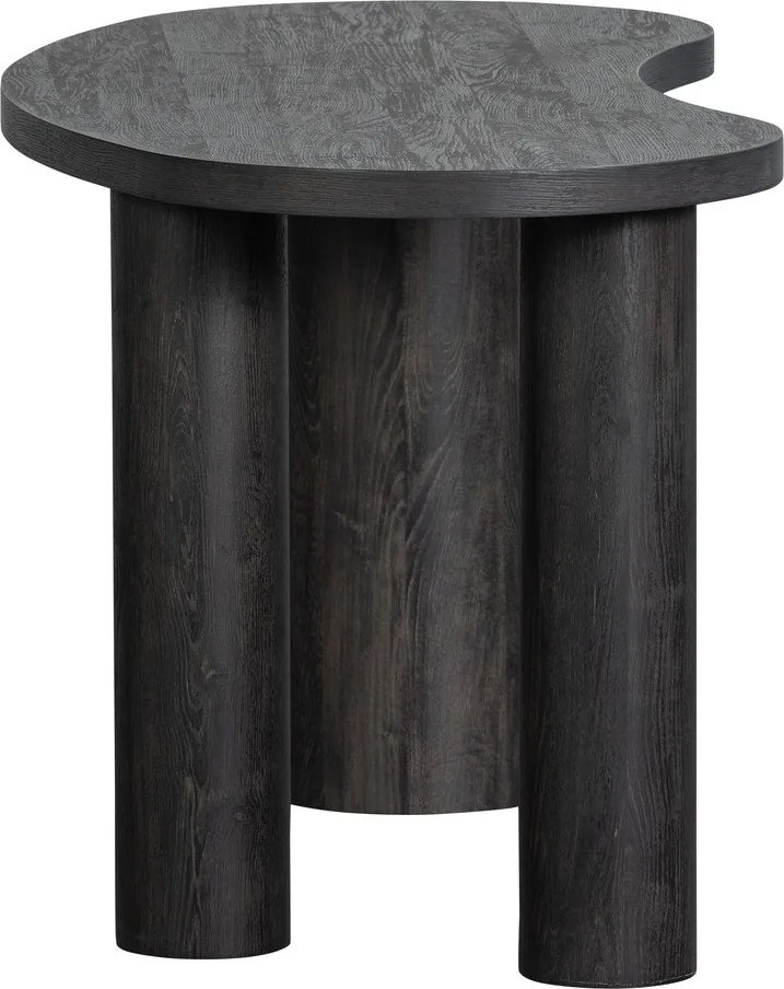 Sötétbarna konzolasztal borovi fenyő dekorral 70x150 cm Maan – WOOOD