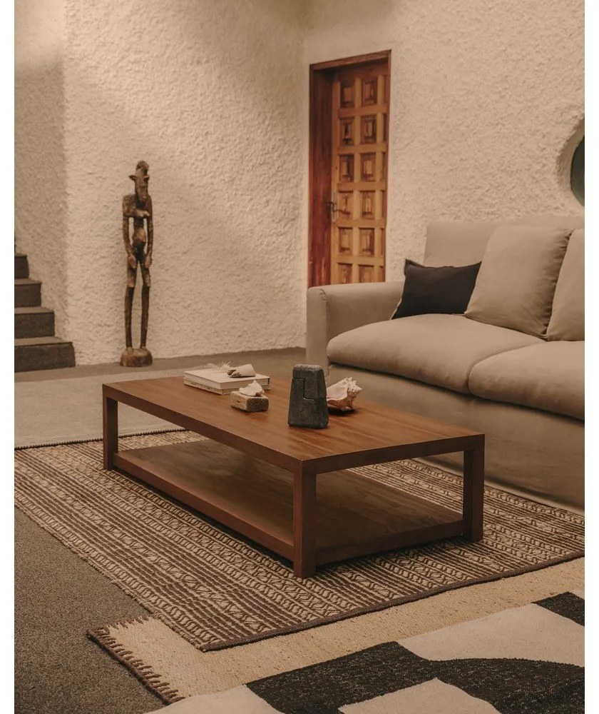 Natúr színű teakfa dohányzóasztal 70x150 cm Sashi – Kave Home