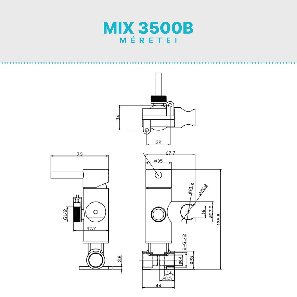 MIX 3500B bidé zuhany csaptelep