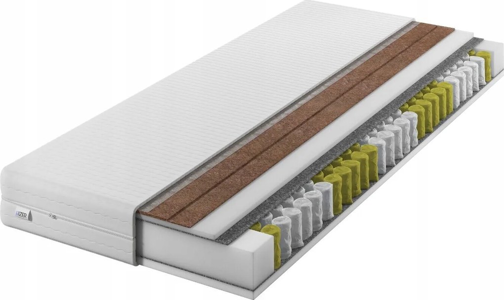 100x200 cm-es, 24 cm magas zsákrugós matrac Kétoldalas H3 és H5 keménységű 2x Kókusz