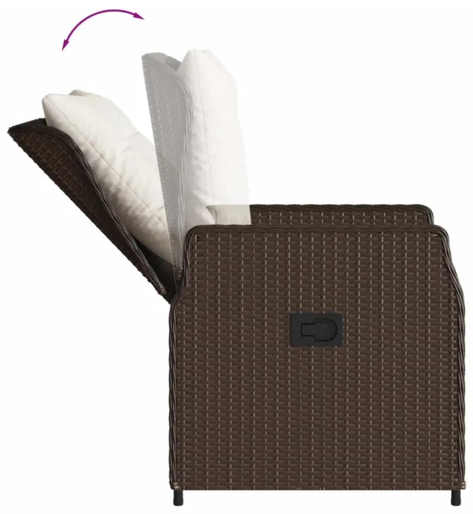 2 db barna polyrattan dönthető kerti szék