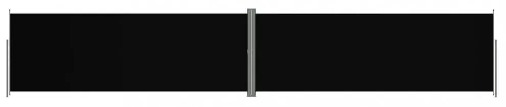 fekete behúzható oldalsó napellenző 220 x 1200 cm
