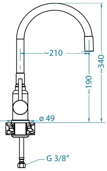 ALVEUS 1144433 - Mosogató csap rugalmas karral MINTAS 34 cm matt fekete