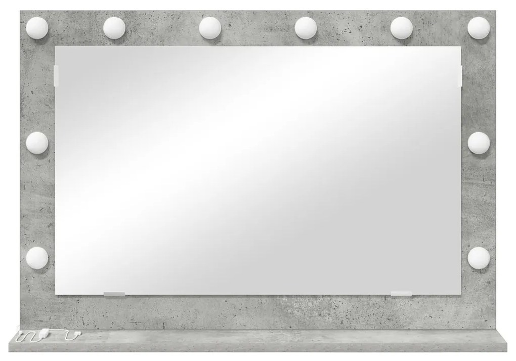 pipere tükör Beton szürke Üveg 80 x 55 x 18 cm Tükör