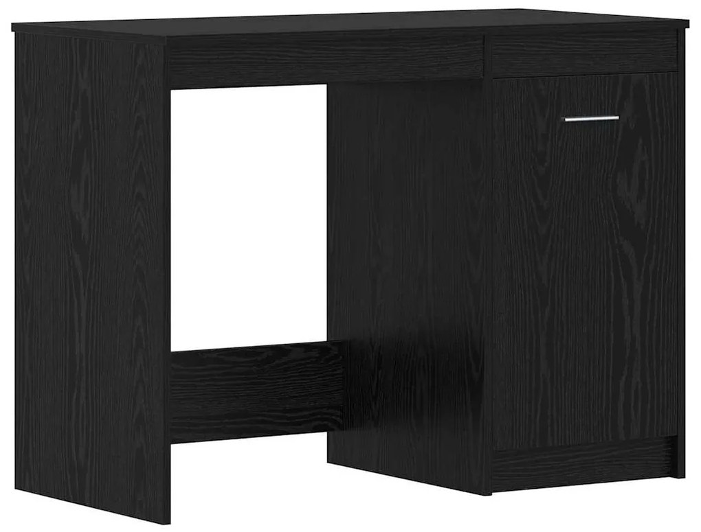 Asztal fiókkal polcokkal Musta tammi 140 x 50 x 76 cm Faanyag