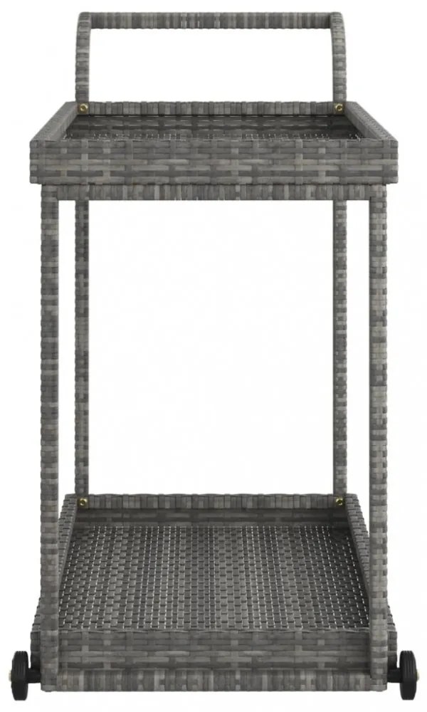 szürke polyrattan bárkocsi 100 x 45 x 83 cm
