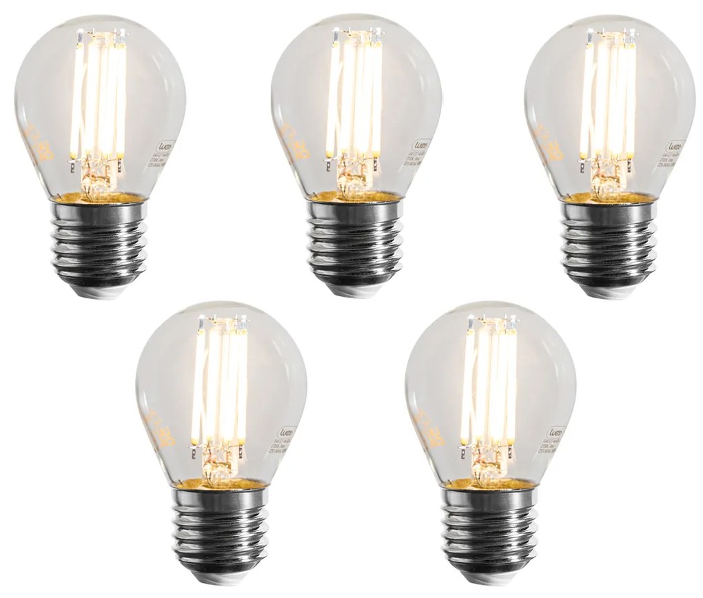 5 darabos E27 dimmelhető LED Filament izzókészlet G45 átlátszó 4W 470 lm 2700K