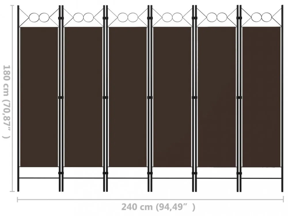 barna 6 paneles paraván 240 x 180 cm