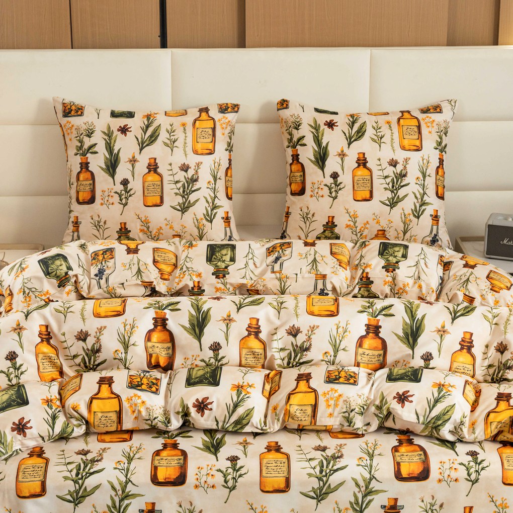 Mikroszálas ágyneműhuzat APOTHECARY krém színű Ágyneműhuzat mérete: 2 db 70 x 90 cm | 200 x 220 cm