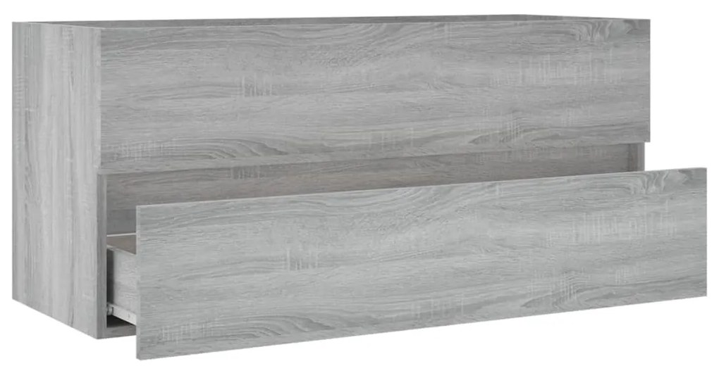 Szürke sonoma színű szerelt fa éjjeliszekrény 100x38,5x45 cm
