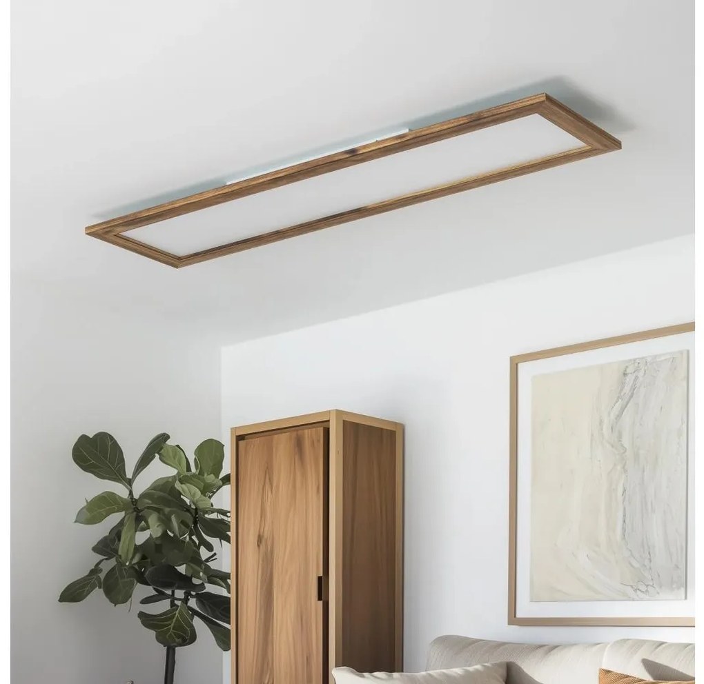 Brilagi - LED Dimmelhető lámpa SLIMFRAME WOOD LED/58W/230V 124x34 cm + távirányító BG1548+EG99434