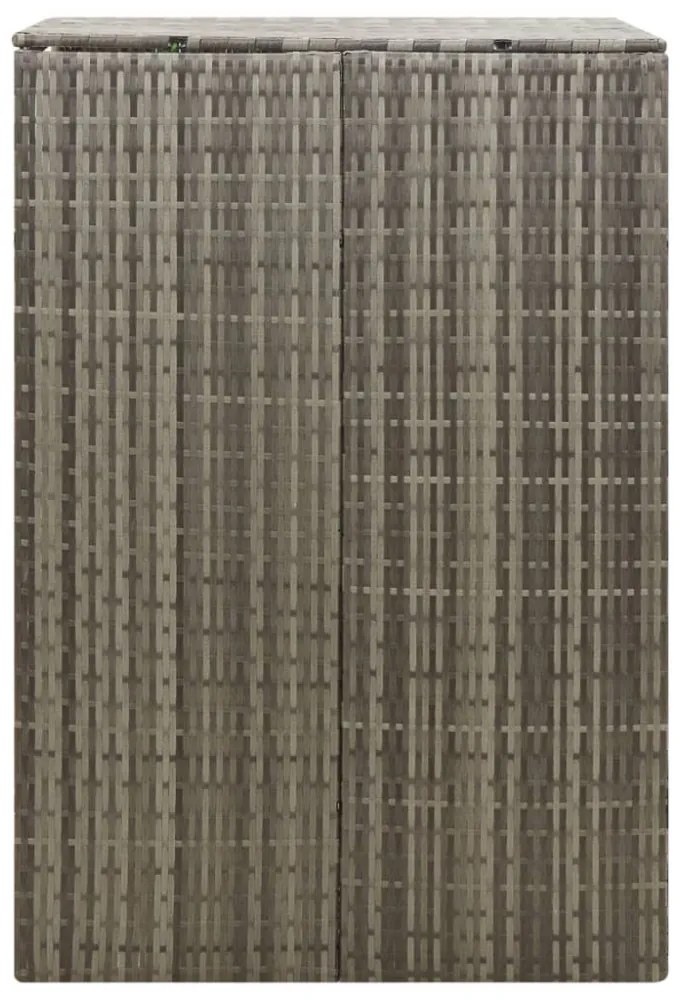 szürke polyrattan kerekes kukatároló fészer 70 x 80 x 117 cm