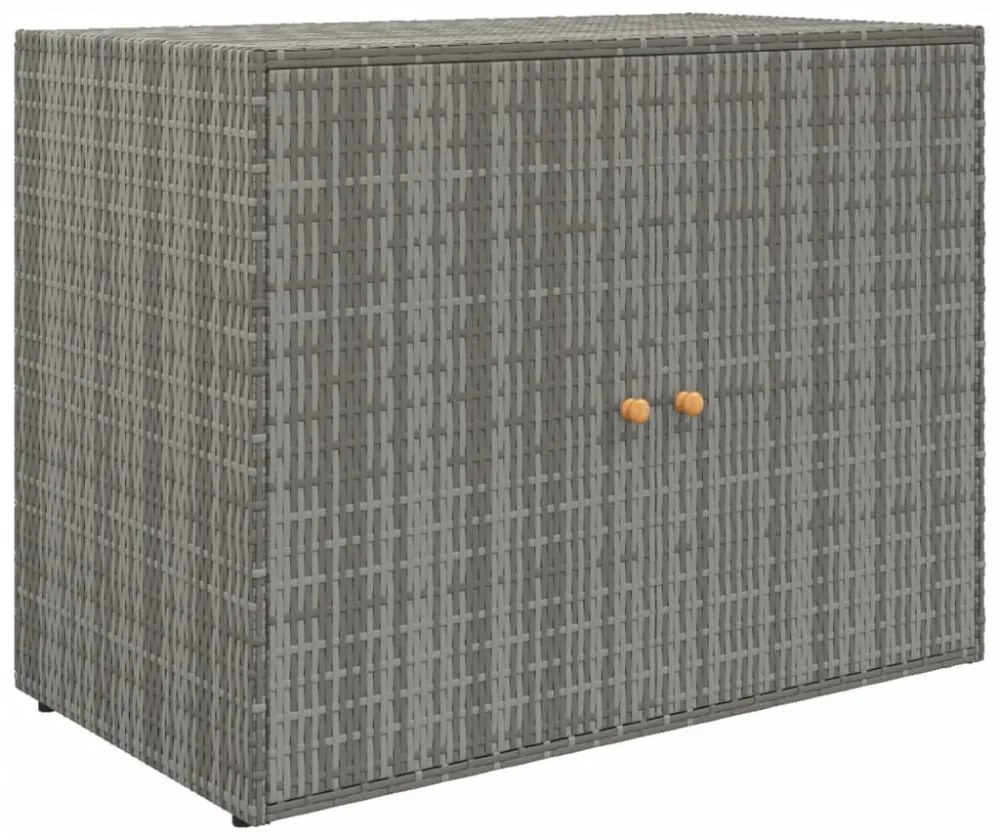 szürke polyrattan kerti tárolószekrény 100 x 55,5 x 80 cm
