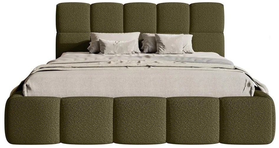 Franciaágy 140 cm Cirsten 140 (ágyráccsal) (tárolóhellyel) (oliva). Akció -15%. 1099534