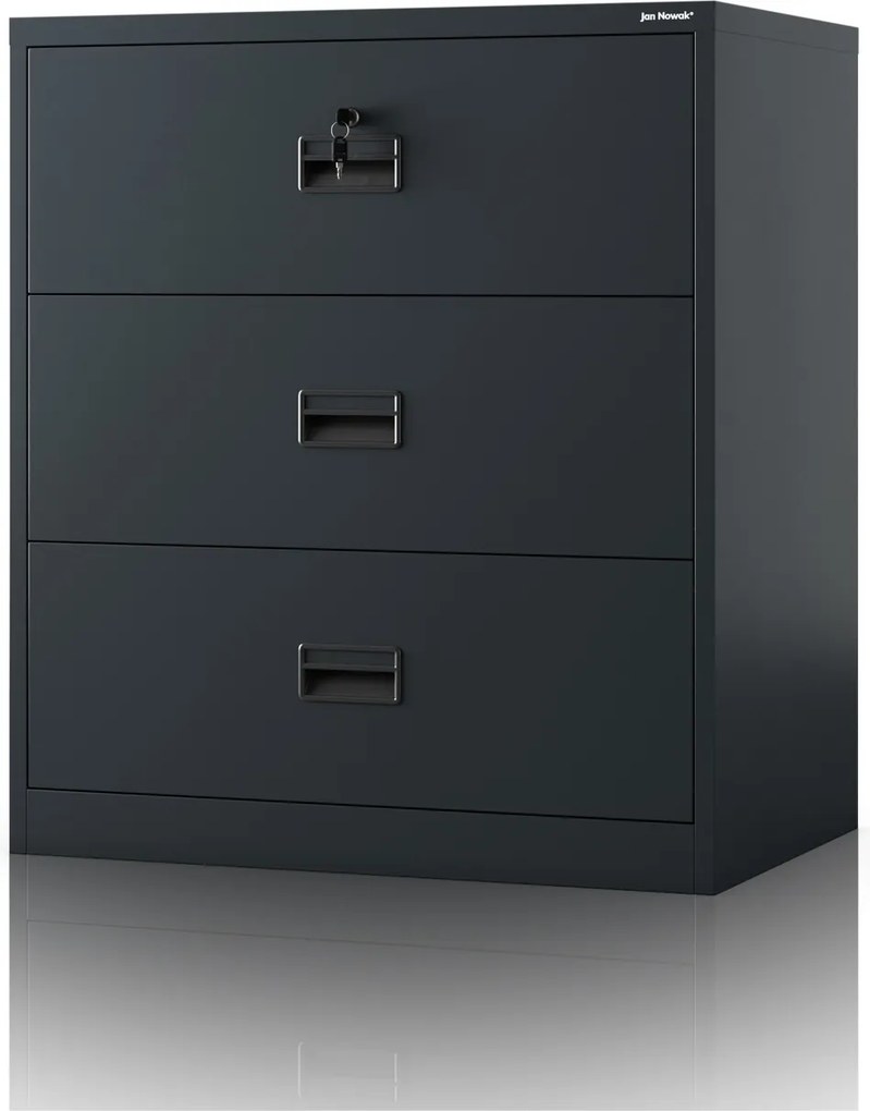 Antracit színű fém irattartó szekrény: SARA XL V3, 900 x 1020 x 600 mm