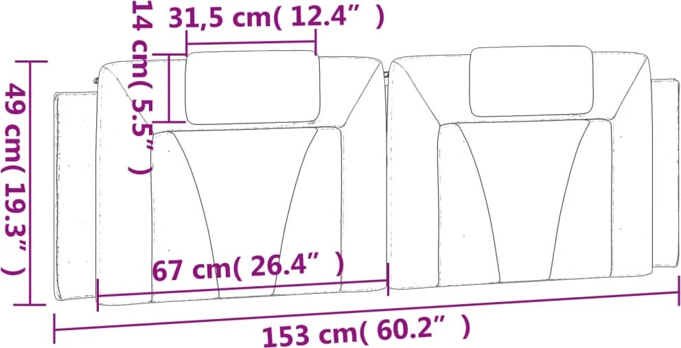 fekete műbőr fejtámla párna Viana 152 cm