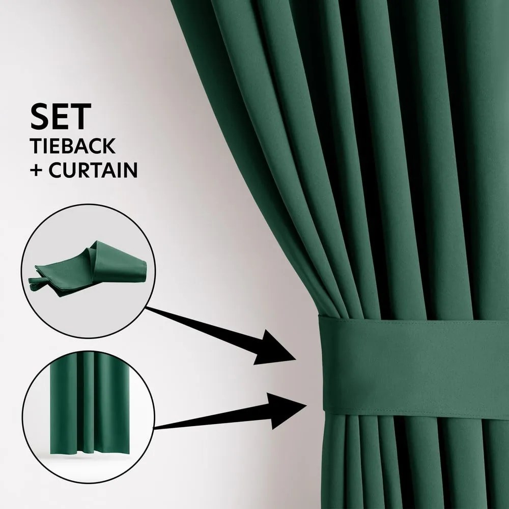 Sötétzöld sötétítő függöny 140x175 cm Eyelets – Restilo