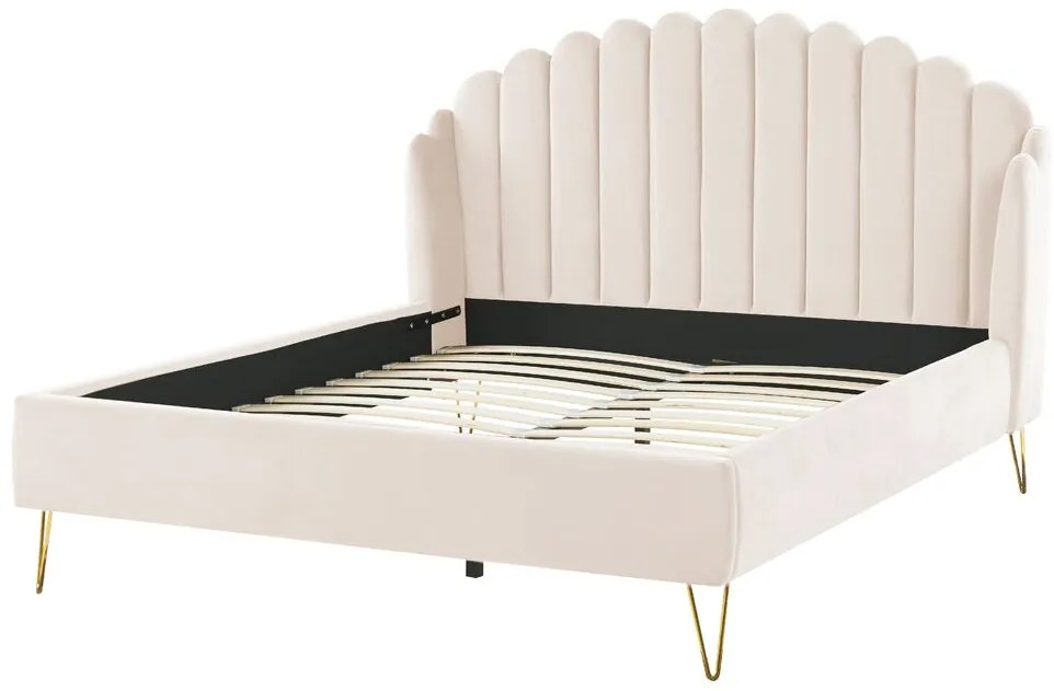 Franciaágy 160 cm Alise (szürkésbarna) (ágyráccsal). 1077501