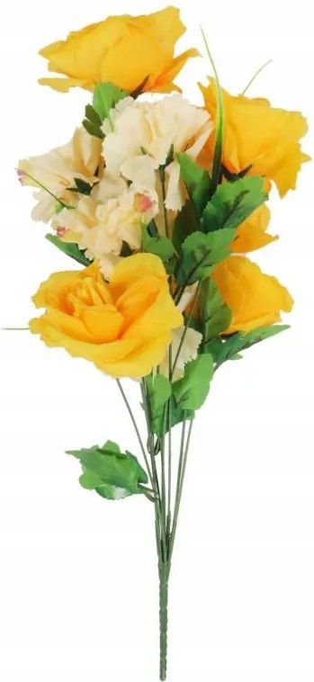 Rózsacsokor Szegfű Sárga Csokor Művirág Tavaszi Húsvéti