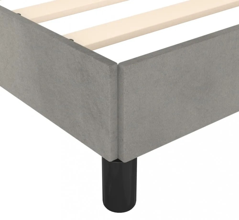 világosszürke bársony ágykeret matrac nélkül 140x200 cm