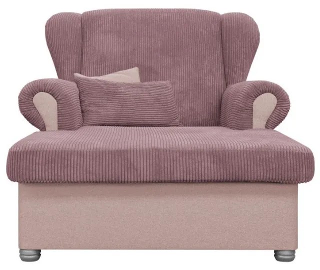 Rózsaszín kordbársony fotel Lord – Ropez