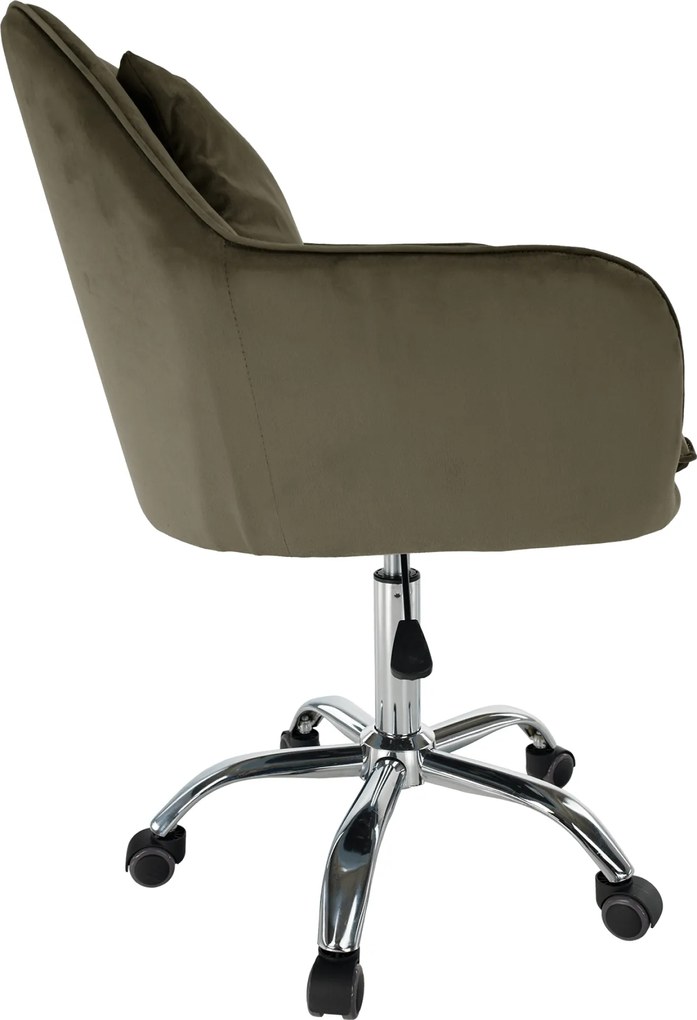 Irodai fotel, szürkésbarna Taupe Velvet anyag/króm, KLIAN